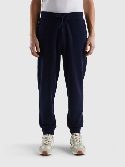 Dark Blue Men's Benetton Sweat 100% Cotton Joggers | AU374085