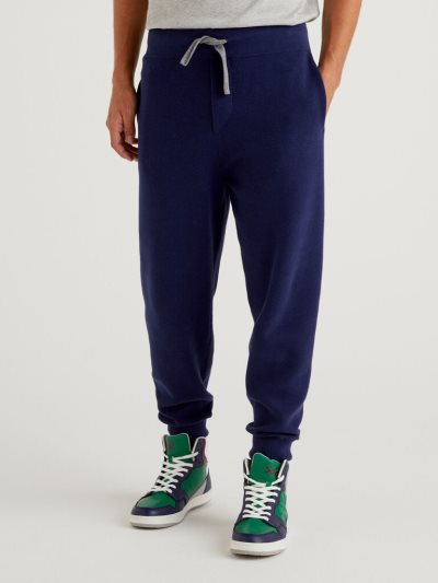 Dark Blue Men's Benetton Sweat Drawstring Joggers | AU737398