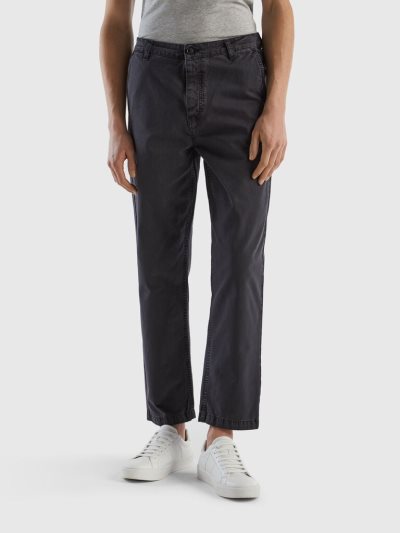 Dark Grey Men's Benetton Dropped Crotch Chinos | AU992607