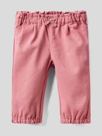 Dark Mauve Kids' Benetton Cotton Blend Bow Trousers | AU594283