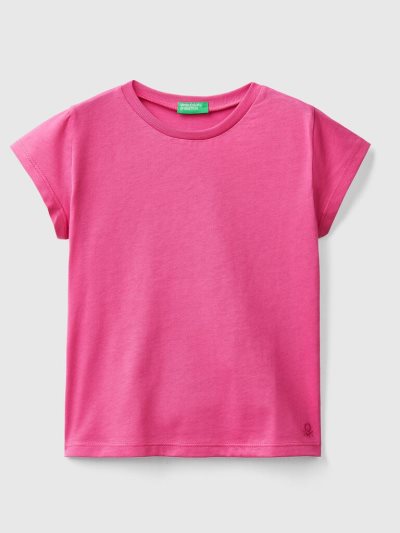 Fuchsia Kids' Benetton 100% Organic Cotton Short Sleeve T-shirts | AU020526