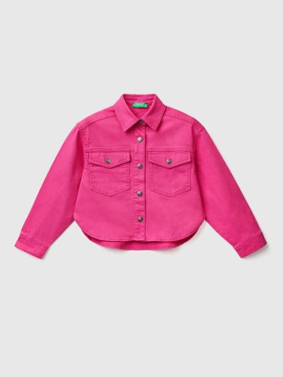 Fuchsia Kids' Benetton Colorful Stretch Cotton Light Jackets | AU678874
