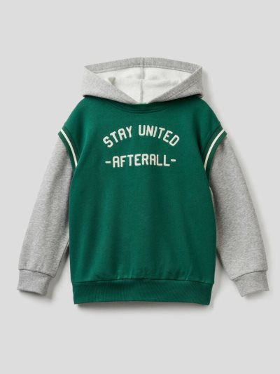 Green Kids' Benetton 100% Cotton Hoodie | AU047037