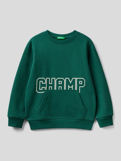 Green Kids' Benetton Warm Print Sweatshirt | AU159614