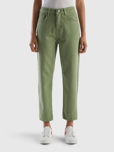 Green Women's Benetton Long Mom Fit Trousers | AU559571