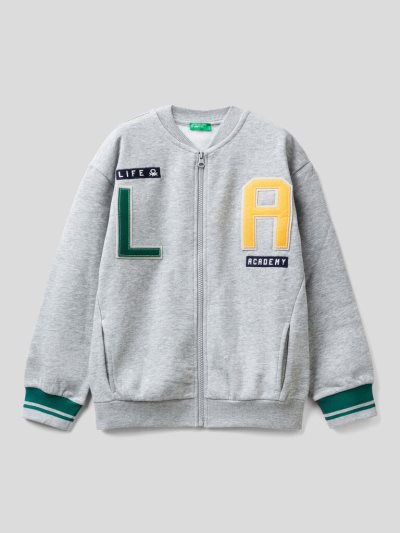 Grey Kids' Benetton College-style Patch Sweatshirt | AU106723