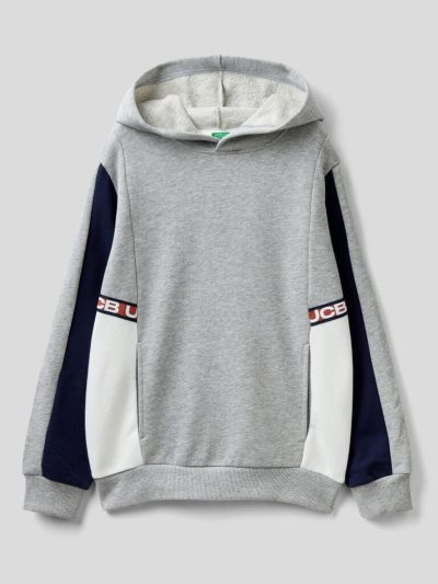 Grey Kids' Benetton Color Block Hoodie | AU532270