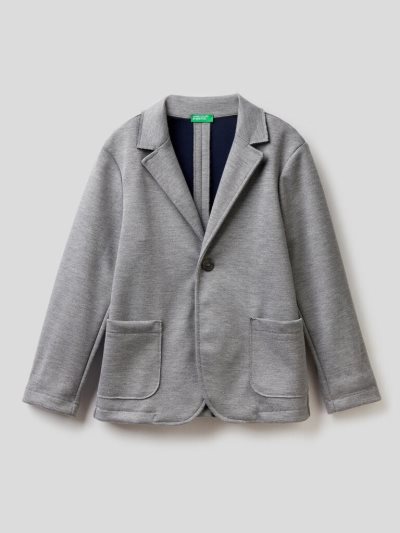 Grey Kids' Benetton Jacquard Jersey Blazers | AU483511