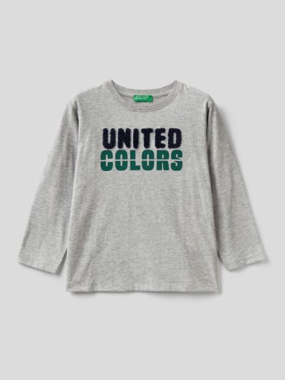 Grey Kids' Benetton Long Sleeve 100% Organic Cotton T Shirts | AU840115