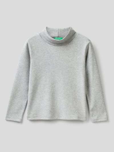 Grey Kids' Benetton Organic Cotton Turtleneck Long Sleeve T-shirts | AU990879