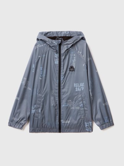 Grey Kids' Benetton Rain Defender Patterned Light Jackets | AU976269