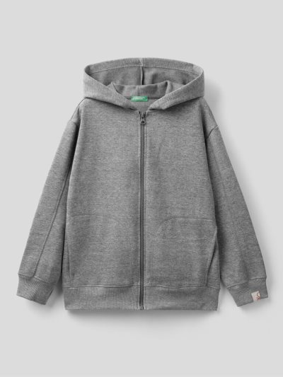 Grey Kids' Benetton Recycled Fabric Hoodie | AU899853