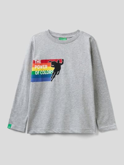 Grey Kids' Benetton Superhero ©&™dc Comics Long Sleeve T-shirts | AU825213
