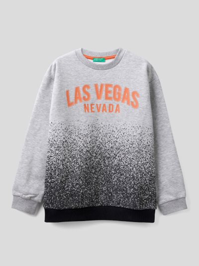 Grey Kids' Benetton Warm Cotton Print Sweatshirt | AU664426