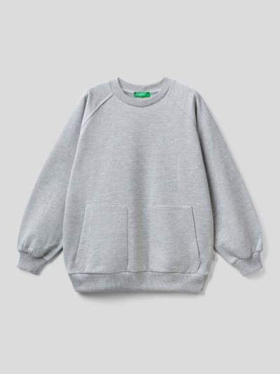 Grey Kids' Benetton Warm Raglan Sleeves Sweatshirt | AU593965