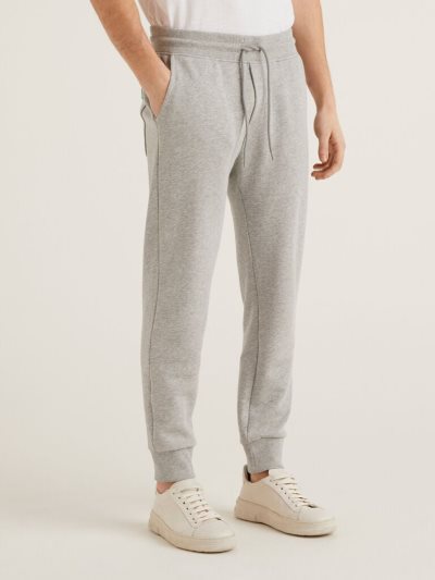Grey Men's Benetton Sweat 100% Cotton Joggers | AU466250