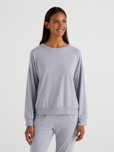 Grey Women's Benetton Flowy Long Sleeve T Shirts | AU068145