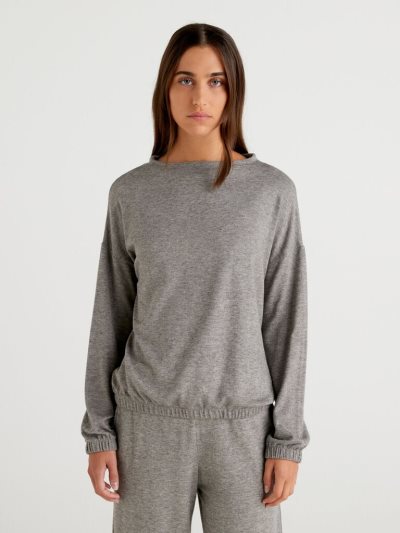 Grey Women's Benetton Marl Turtleneck Sweatshirt | AU755641