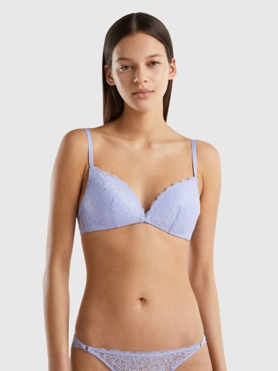 Lavender Women's Benetton Padded Lace Bras | AU818050