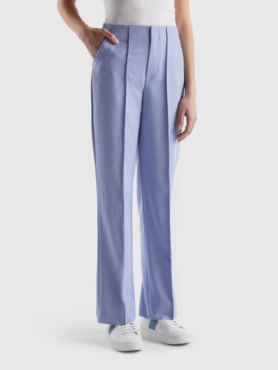 Lavender Women's Benetton Straight High-waisted Trousers | AU788094