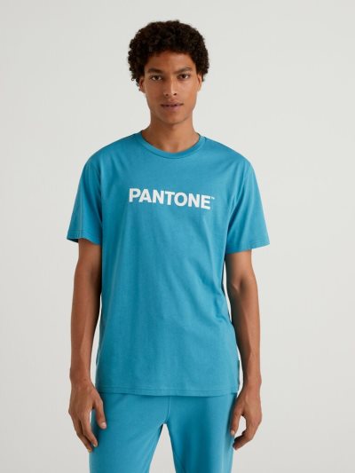Light Blue Men's Benetton Benettonxpantone™ Short Sleeve T-shirts | AU956306