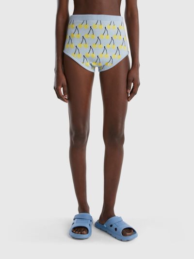 Light Blue Women's Benetton Cherry Pattern Culottes | AU851437