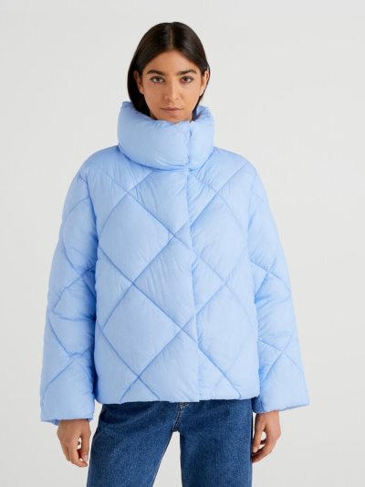Light Blue Women's Benetton Sustainable Padding Jackets | AU291650