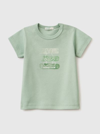 Light Green Kids' Benetton 100% Organic Cotton T Shirts | AU268007