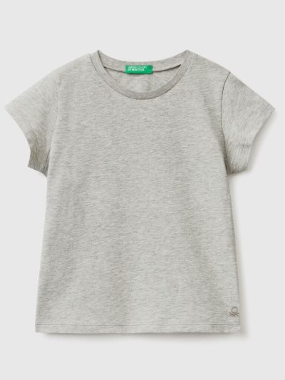 Light Grey Kids' Benetton 100% Organic Cotton Short Sleeve T-shirts | AU145848