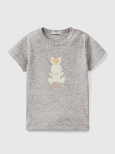 Light Grey Kids' Benetton 100% Organic Cotton T Shirts | AU235740
