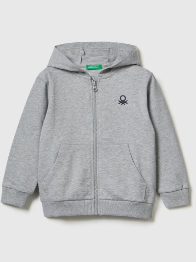 Light Grey Kids' Benetton Logo Hoodie | AU470482