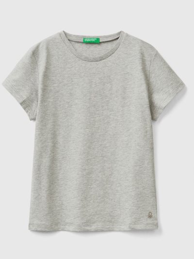 Light Grey Kids' Benetton Pure Organic Cotton Short Sleeve T-shirts | AU644786