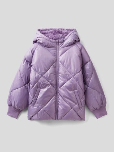 Lilac Kids' Benetton Jacket Lined Fur Padded Jackets | AU181677
