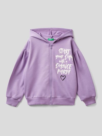 Lilac Kids' Benetton Printed Warm Hoodie | AU367565