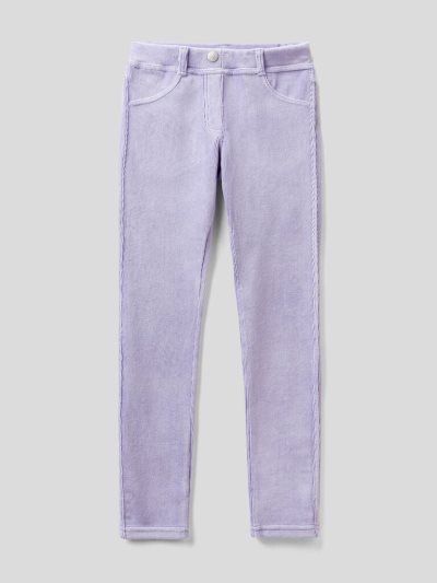 Lilac Kids' Benetton Super Skinny Chenille Trousers | AU793297