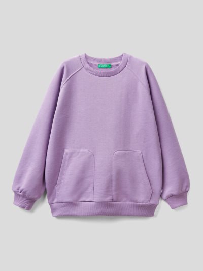 Lilac Kids' Benetton Warm Raglan Sleeves Sweatshirt | AU552128