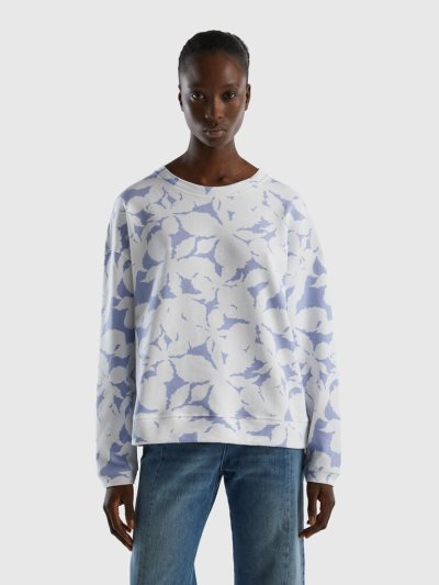 Lilac Women's Benetton Floral Print Sweatshirt | AU870341