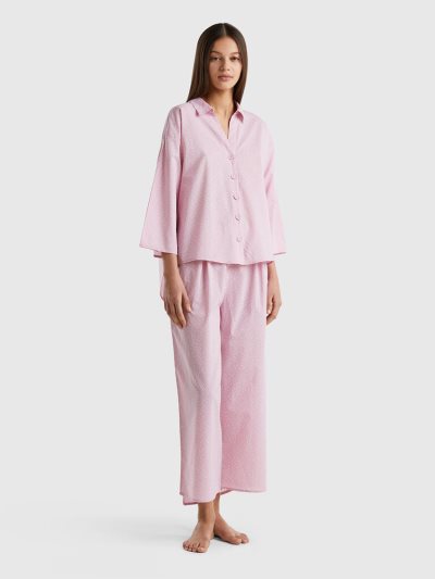 Lilac Women's Benetton Polka Dot Cotton Matching Sets | AU591019