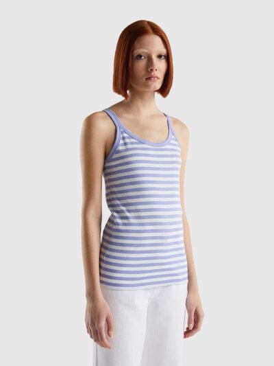 Lilac Women's Benetton Striped Tanks | AU106998