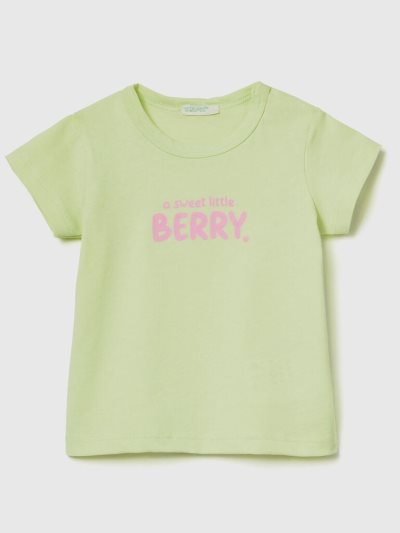 Lime Kids' Benetton Organic Cotton Print T Shirts | AU274911
