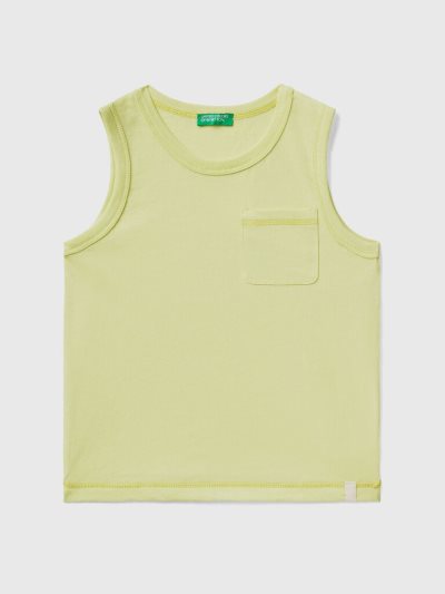 Lime Kids' Benetton Recycled Fabric Pocket Tanks | AU810080
