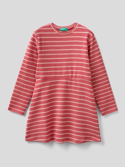 Mauve Kids' Benetton Warm Striped Dress | AU188293