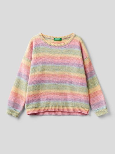 Multi-color Kids' Benetton Striped Chenille Sweaters | AU559583