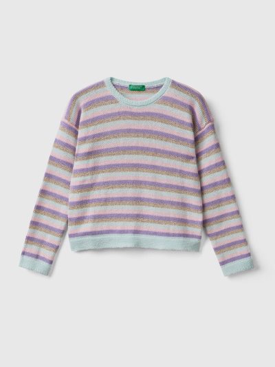 Multi-color Kids' Benetton Striped Cotton Blend Sweaters | AU526020