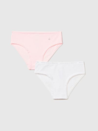 Multi-color Kids' Benetton Two Stretch Cotton Briefs | AU890779