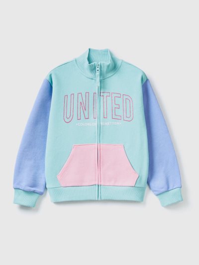 Multi-color Kids' Benetton Zip And Collar Sweatshirt | AU441707