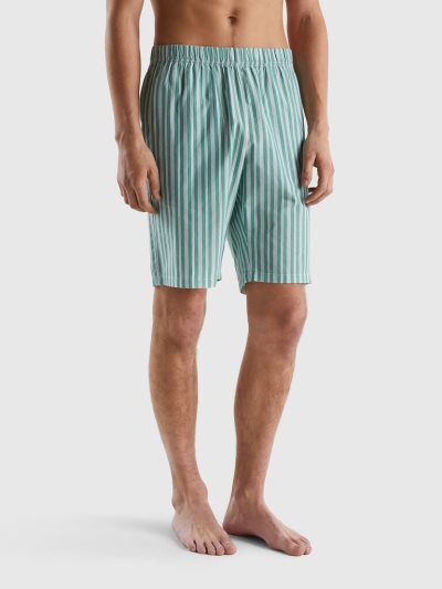 Multi-color Men's Benetton Striped 100% Cotton Shorts | AU541811