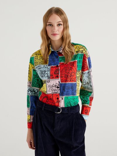 Multi-color Women's Benetton Jccxucb Patchwork Shirts | AU220722
