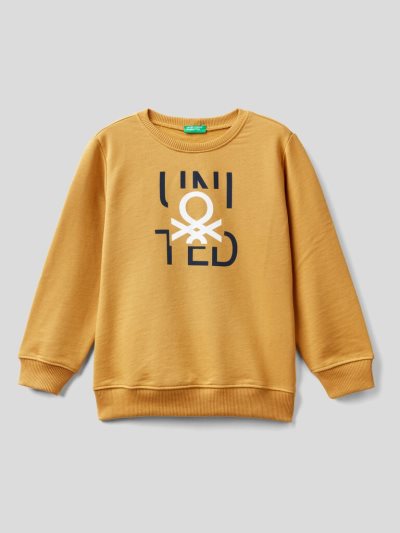 Mustard Kids' Benetton Warm Logo Sweatshirt | AU566985