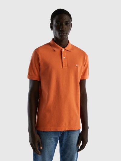 Orange Men's Benetton Brick Regular Fit Short Sleeve Polos | AU339495